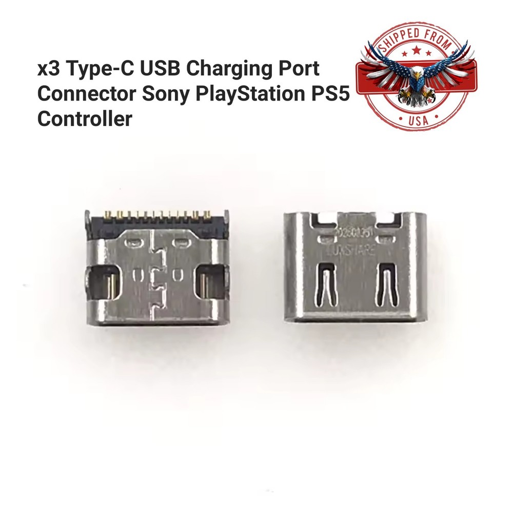 3 PS5 USB-C Charging Port Connector Sony PlayStation Controller Replacement 🇺🇸