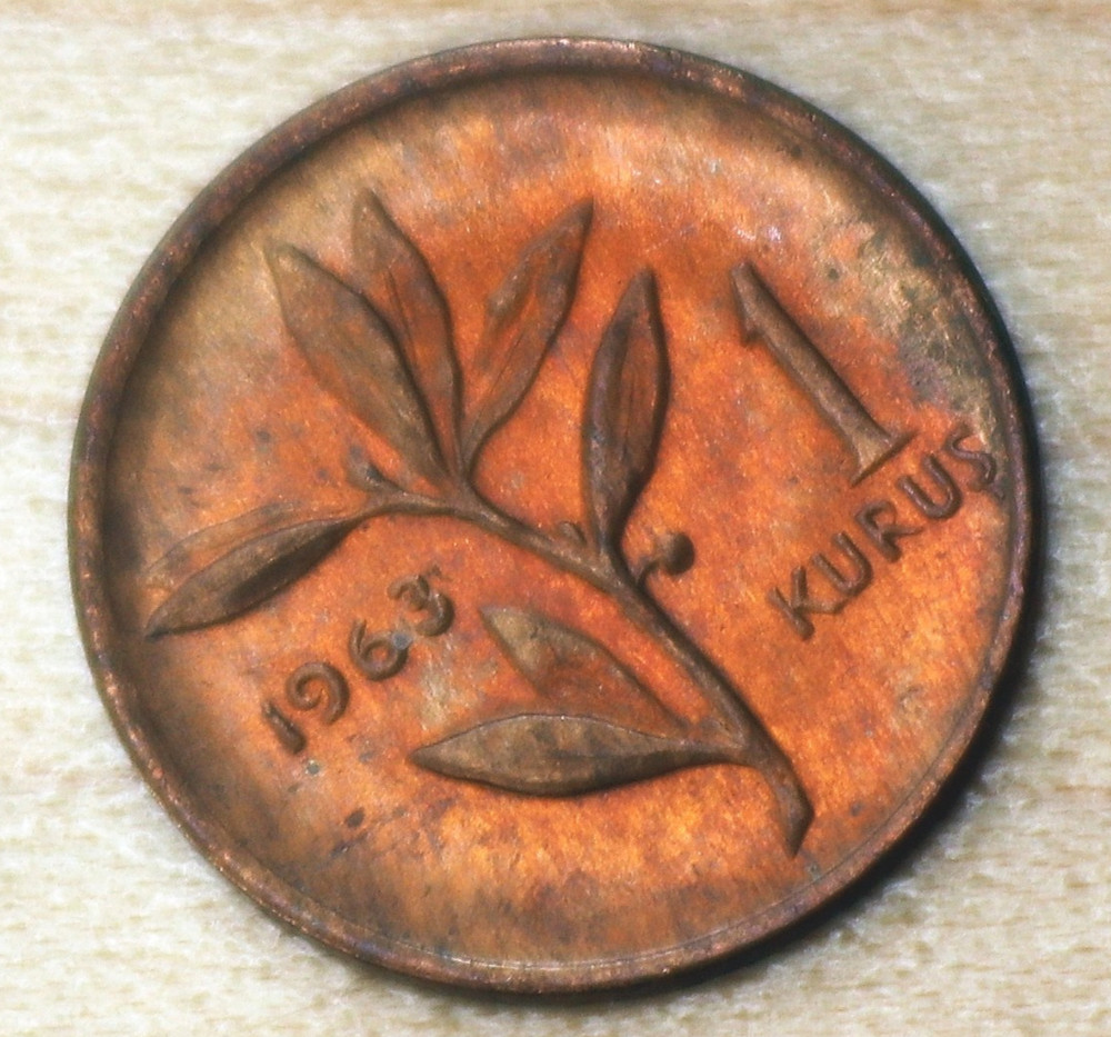 1963 Turkey 1 Kurus Unc.