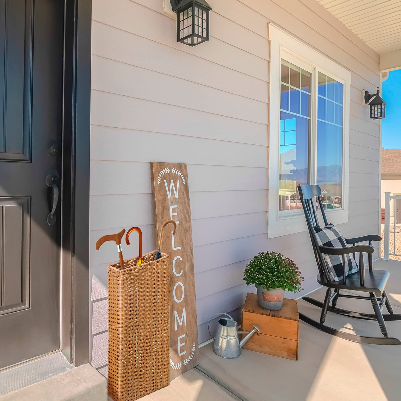 Umbrella Stand for Entryway Handmade Umbrella Holder Freestanding Cane Stand Nat