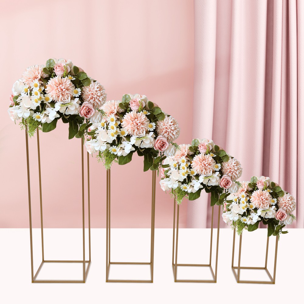 DIY Rectangular Rack For Wedding Table Centerpieces Decor Gold Flower Stand