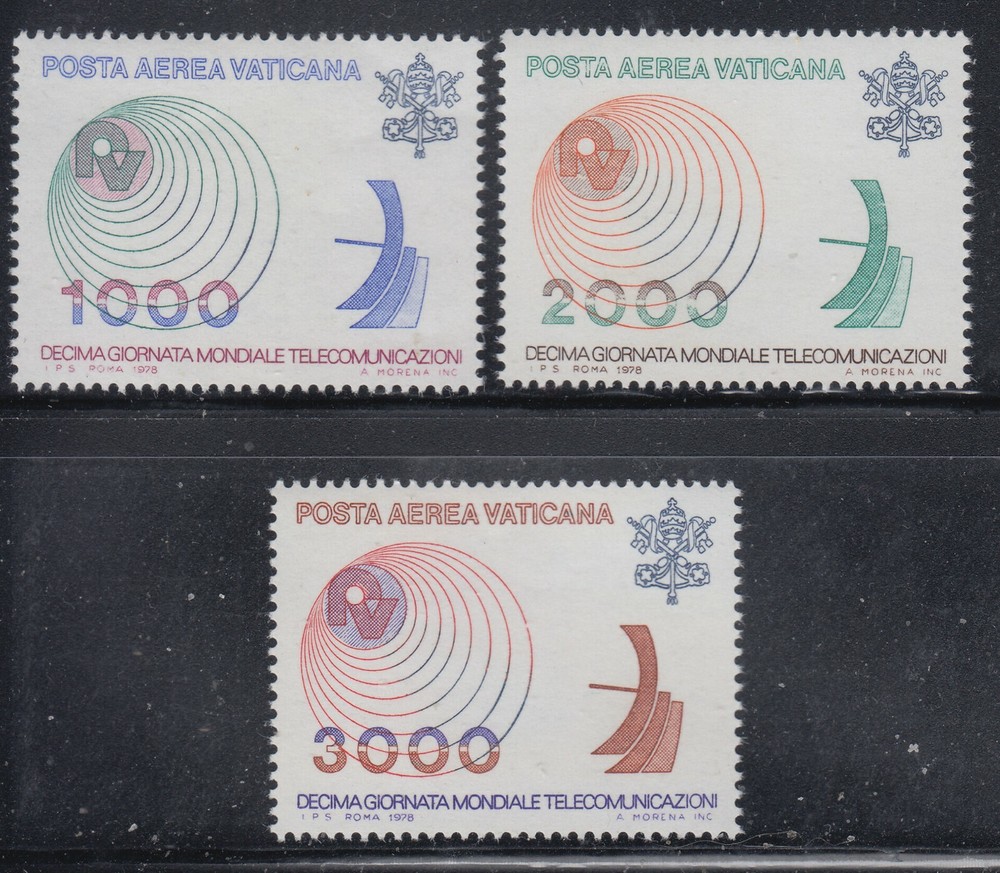 Vatican 1978 Telecommunications Sc C63-C65 Mint never hinged