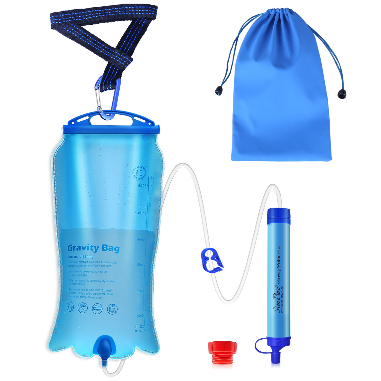 Gravity Water Filter Straw, Camping Water Filtration System|Water Purifier Straw