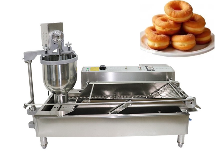 Double Row Automatic Donut Maker Making Machine With 3 Moulds Doughnut Fryer