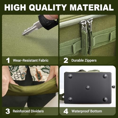 40L Tactical Camping Storage Bag with Customizable Compartments & MOLLE