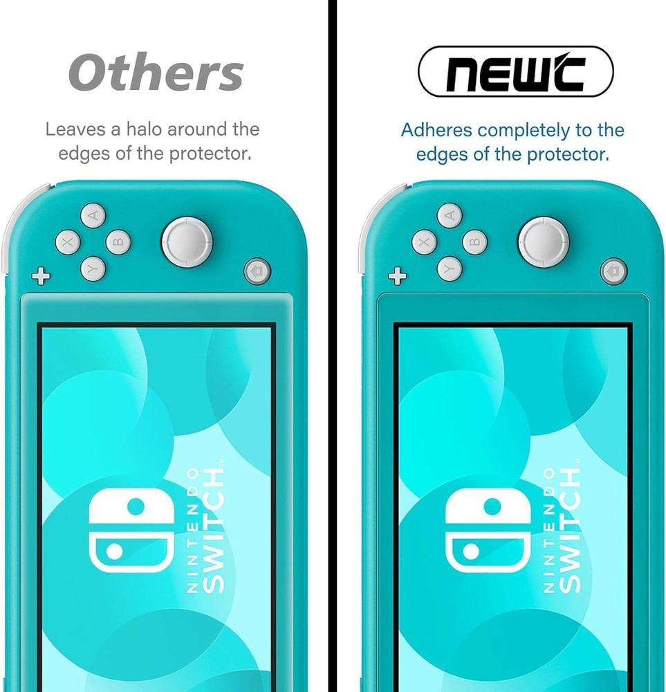 NEW'C 3 Pack Designed for Nintendo Switch Lite Screen Protector Tempered Glass,