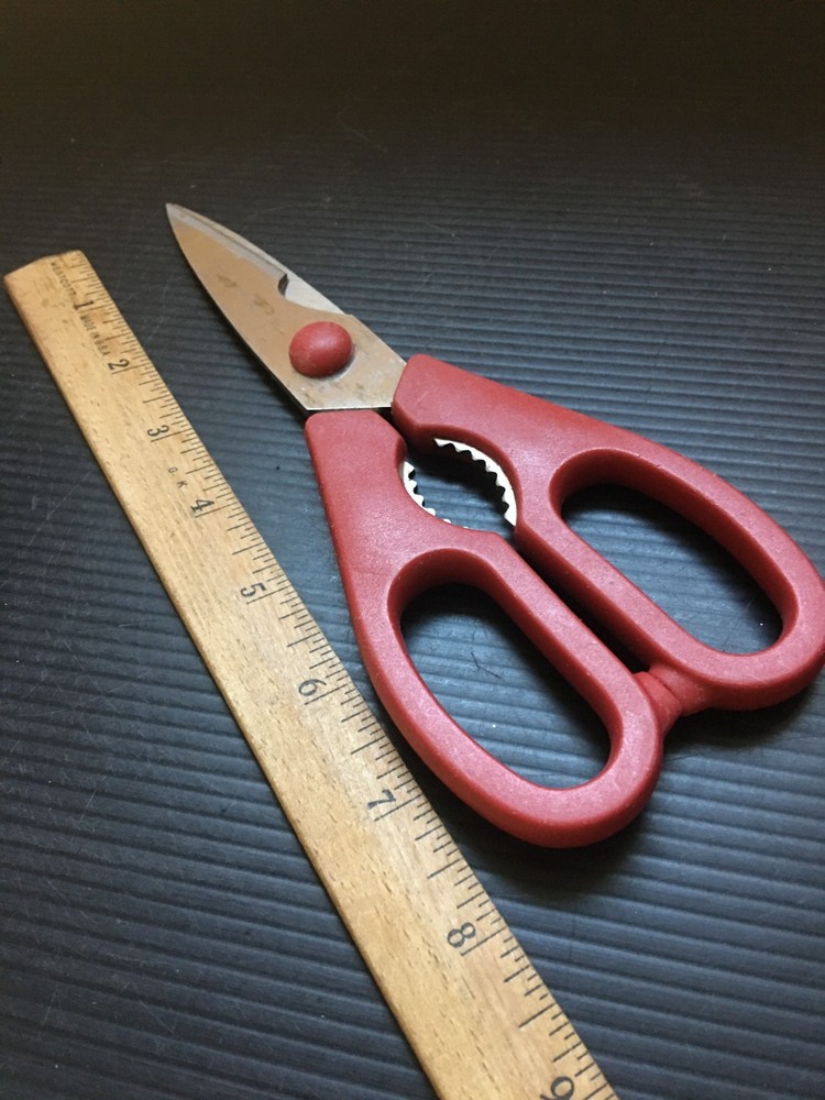 Wüsthof 5558 Stainless Shears Kitchen Scissors W/ Nut Cracker Red Handle 8"L