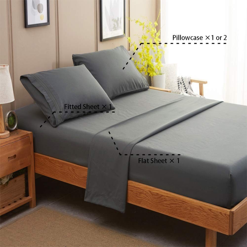 SONORO KATE Bed Sheet Set Super Soft Microfiber 1800 Thread Count Luxury Egyp...