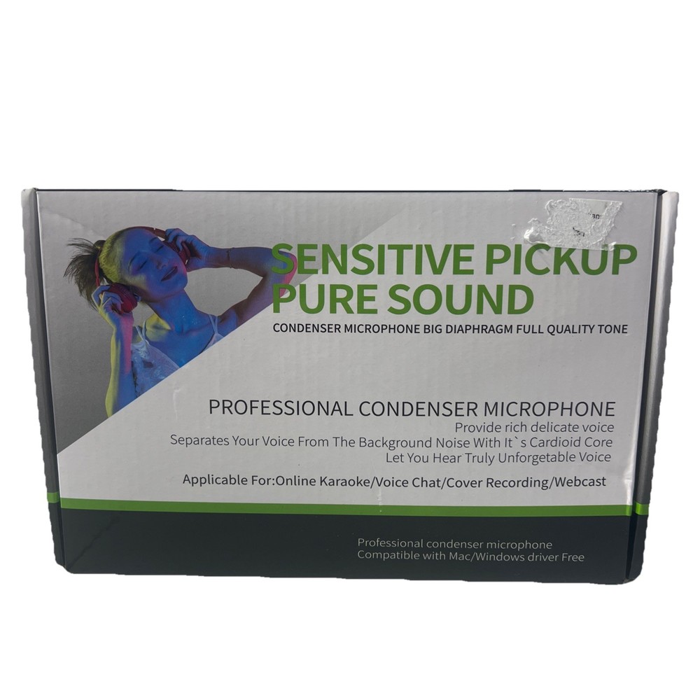 USB Professional Condenser Microphone, Sensitive Pickup, Pure Sound