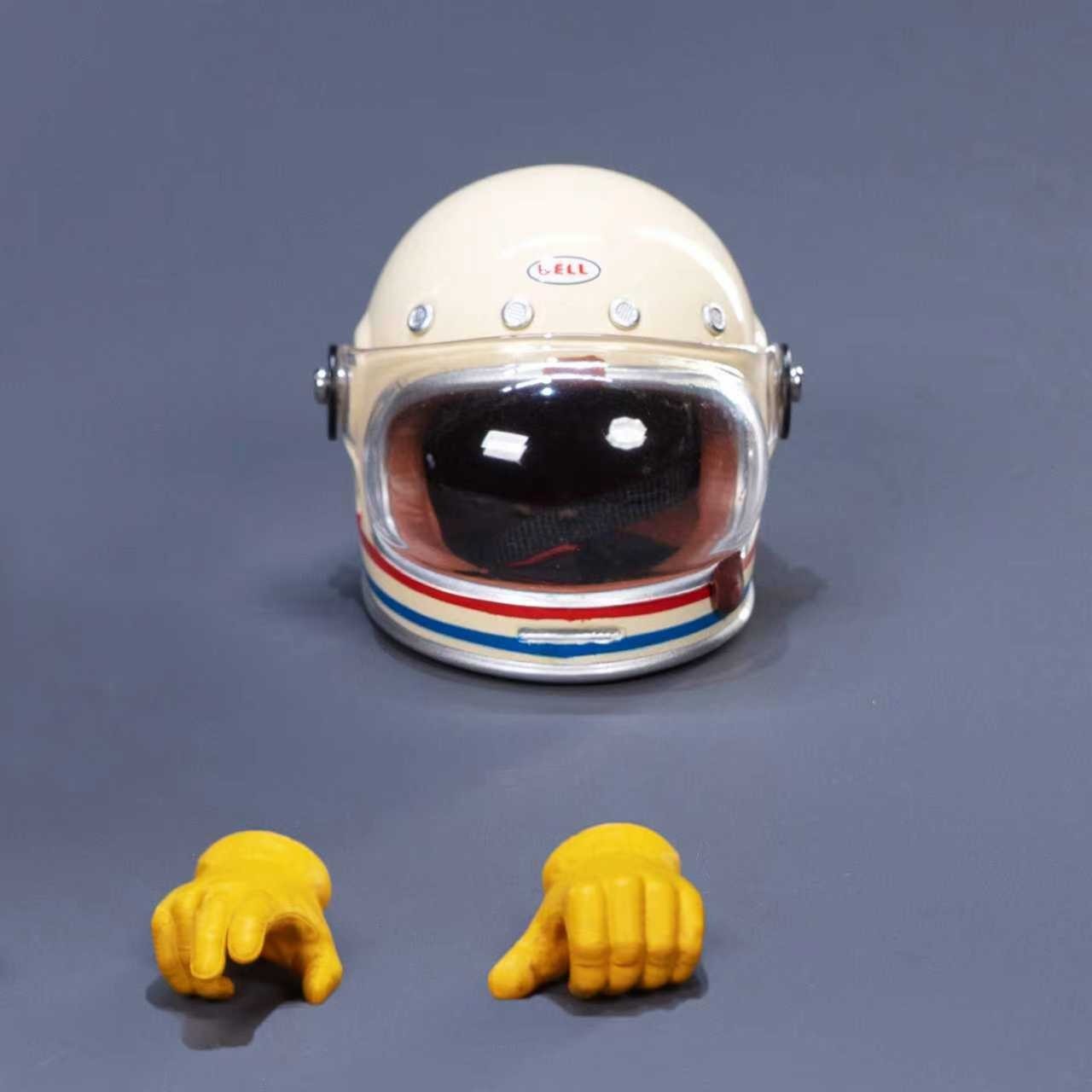 trickyman12 1/6 scale accessories Motorcycle helmet+Rider gloves