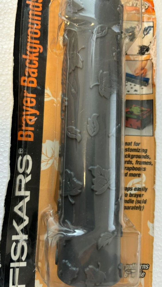 Fiskars Brayer Backgrounds Leaves 9324 Interchangeable Decorative Roller Fall 1E