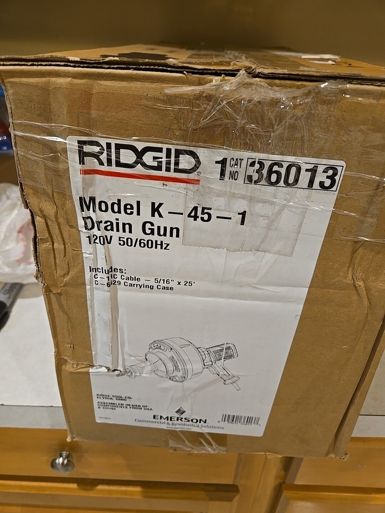 RIDGID MODEL K-45-1 SINK DRAIN CLEANING MACHINE 36013