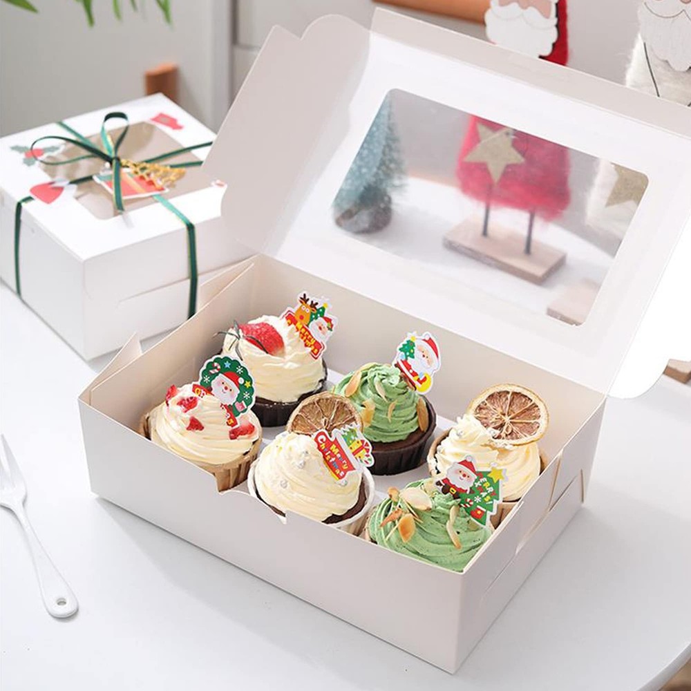 Cake Boxes With Window and Adjustable Insert Cupcake Carrier Large Bakery Box...