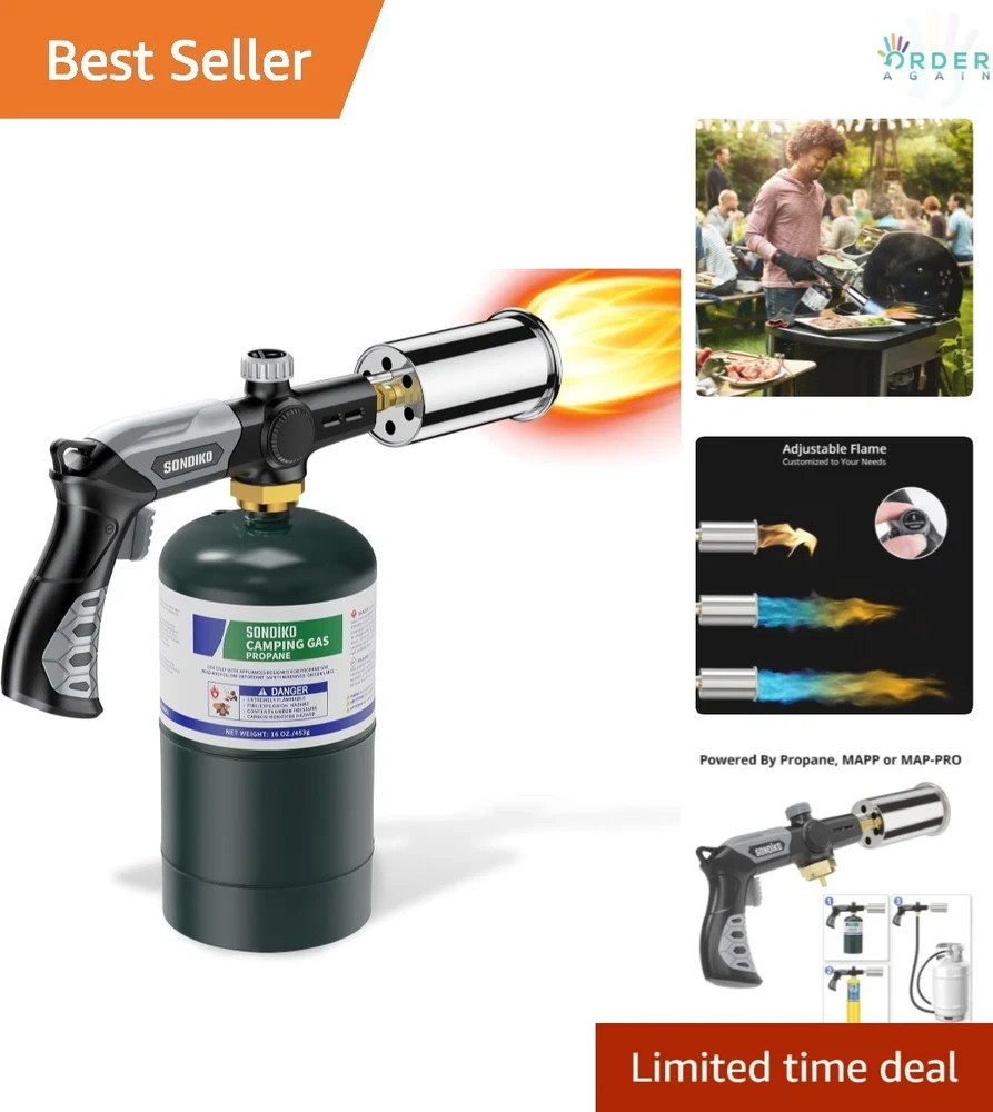 Propane Torch for Cooking Searing BBQ Welding Adjustable Wood Fire Starter