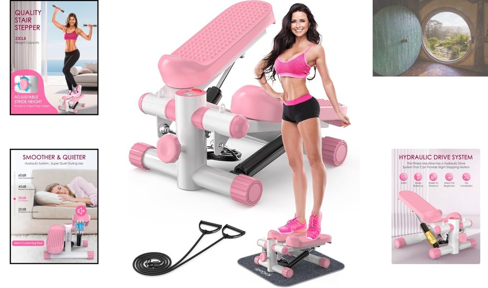 Compact & Quiet Stair Stepper with Adjustable Height - Ideal for Home Workouts
