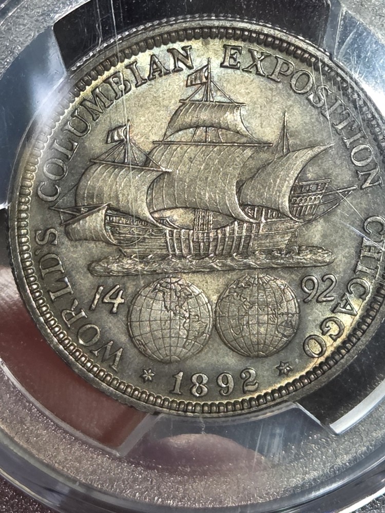 1892 Columbian Half Dollar 50c PCGS MS64 Toned