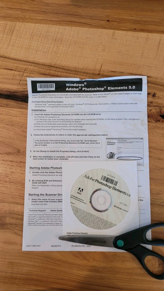 Adobe Photoshop Elements 4.0 & 5.0 Software CDs w/ Product Keys
