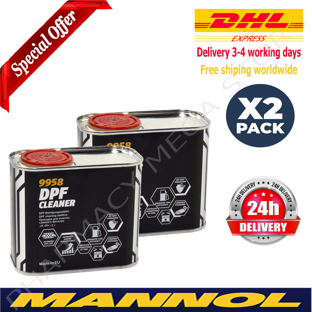 PACK 2 x Mannol 9958 DPF Diesel Particle Filter Cleaner Additive 400ml