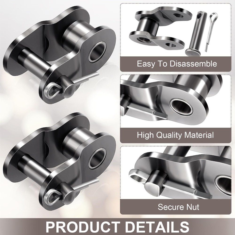 5 PCS #420 Roller Chain Offset Half Link Carbon Steel Half Roll Chains Connec...