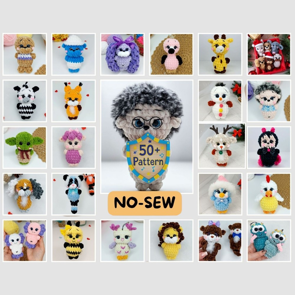 50+ No Sew Amigurumi Pattern Bundle – Beginner Amigurumi, Crochet Pattern