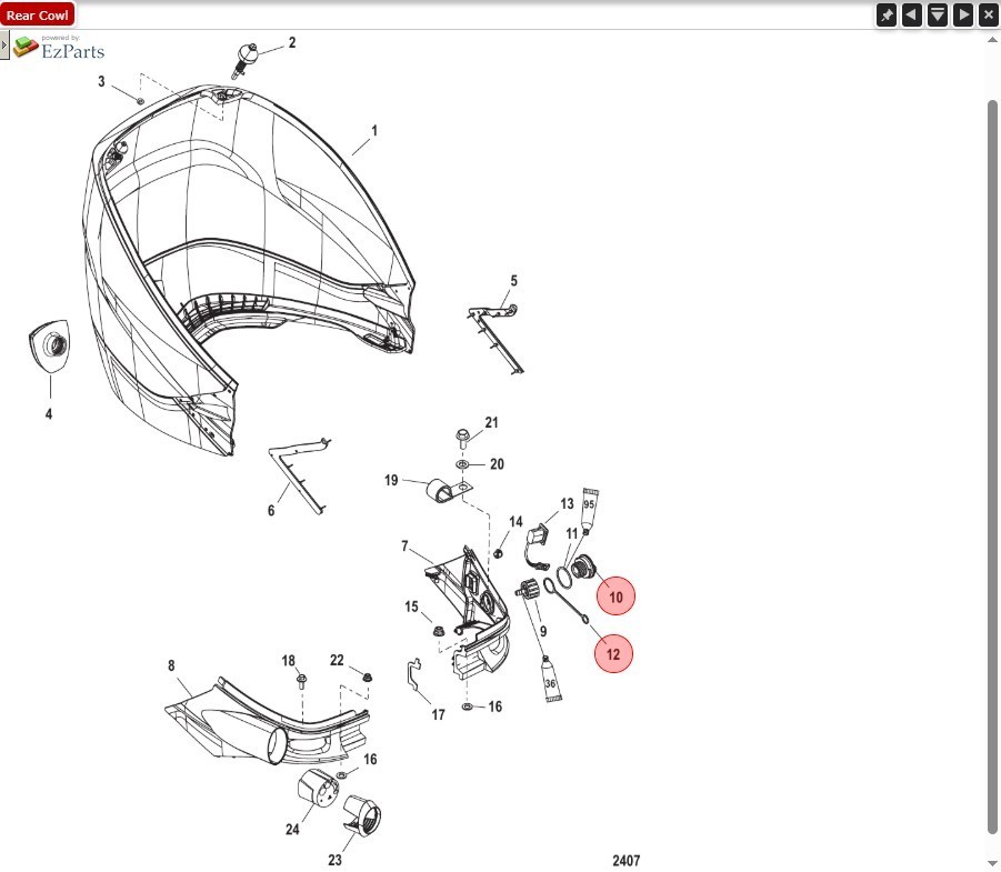 Mercury Flush Plug & Tether Kit 75-500HP - Part# 8M0224266 & 8M0215105 - New OEM