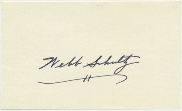 Wilbert C Webb SCHULTZ / Signature Signed