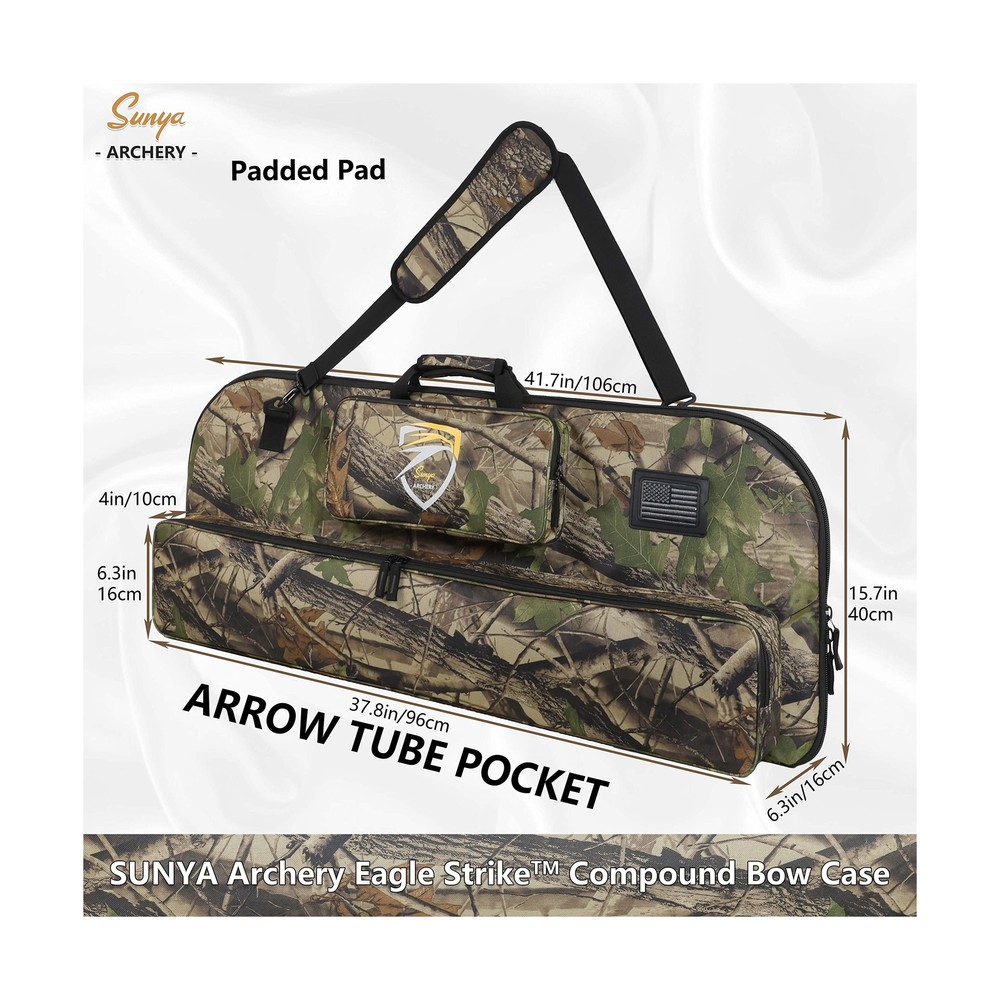 SUNYA Compound Bow Case with Molle System - Neoprene Bow String Protection & ...