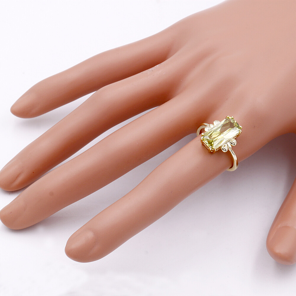 Rectangle Shape with Cubic Zirconia Wedding Rings