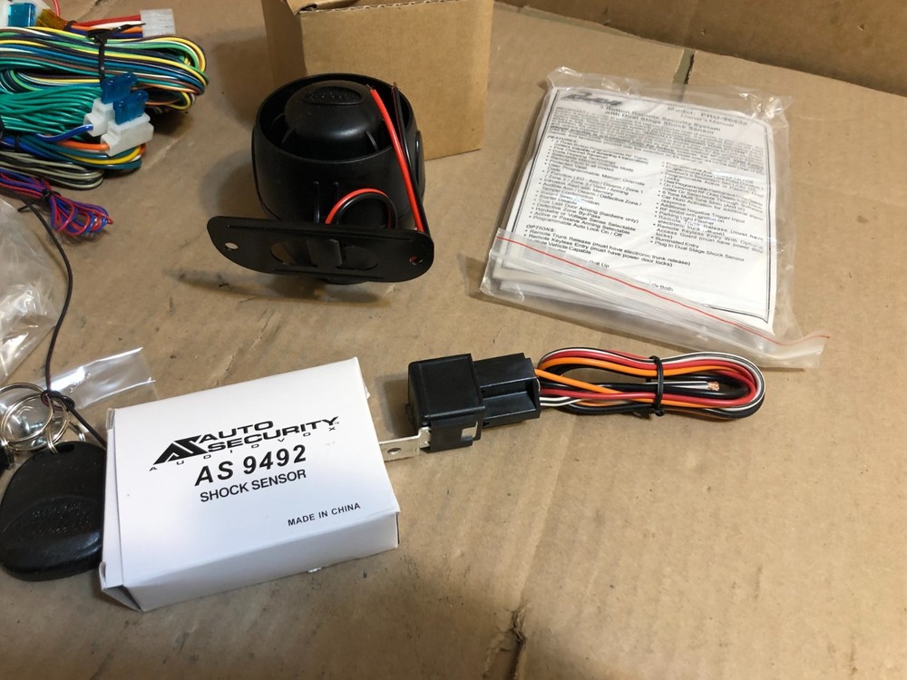 AUTO SECURITY CAR ALARM AS-9492 KEYLESS SECURITY SYSTEM 2 REMOTES