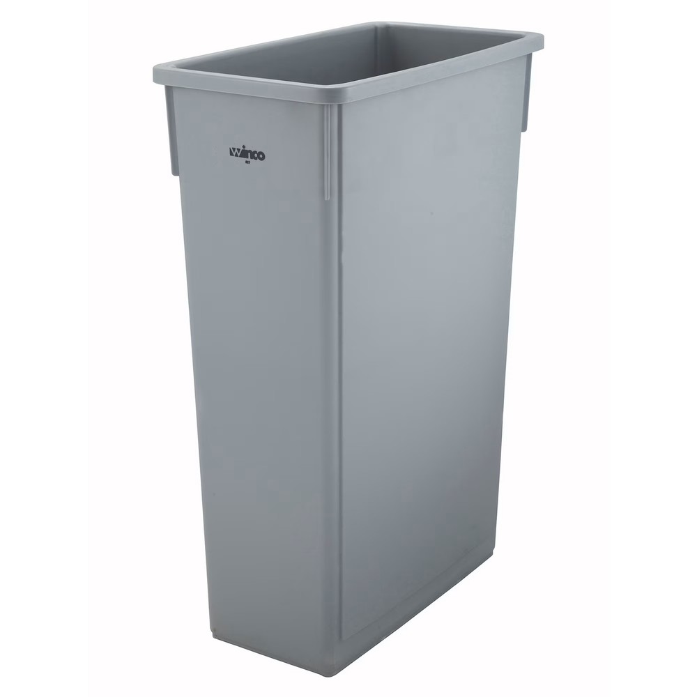 Winco PTC-23SG Grey 23 Gallon Slender Trash Can