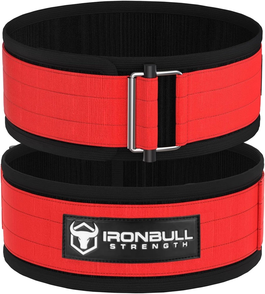 X-Large Red Lifting Belt - Auto-Lock Padded Back Support for Maximum Performance