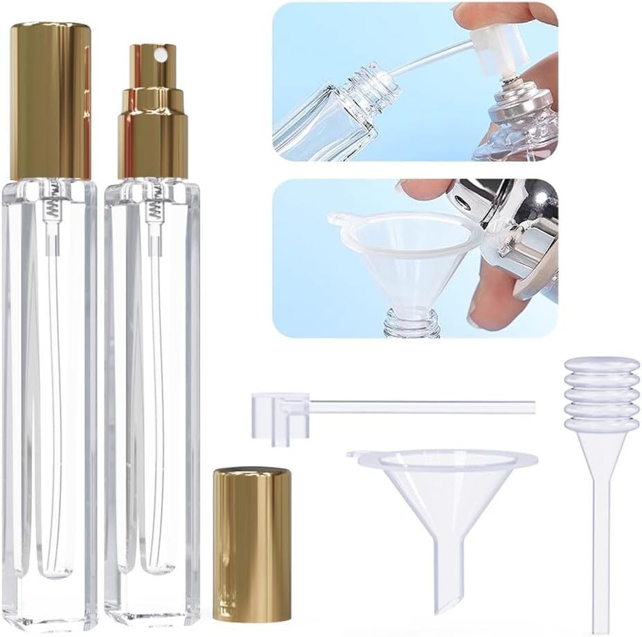 5PCS Cologne Atomizer Empty, 10ML Mini Perfume Bottles Refillable with Dispenser