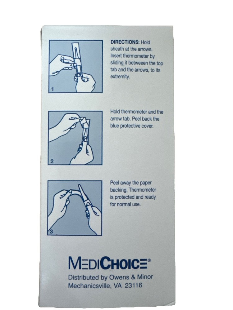 New Medichoice Disposable Thermometer Sheaths 100 Sheaths
