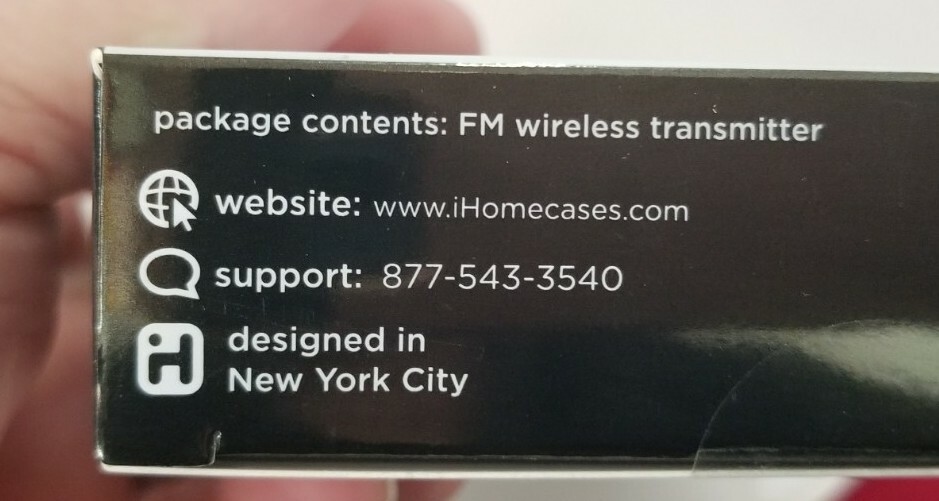 iHome Auto Ultra Compact Wireless FM Transmitter Black IH-BL-CT500B