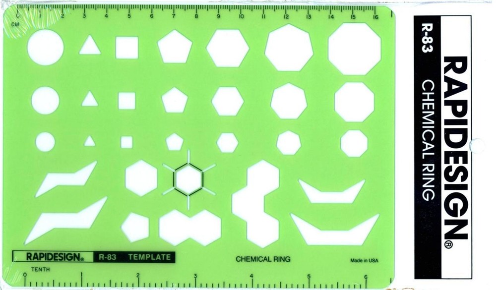 Berol Rapidesign Template - Chemical Ring - R-83
