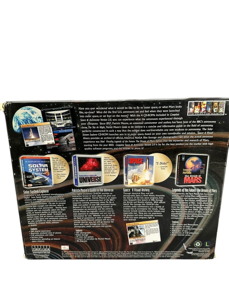 🚀 Complete Space & Astronomy Version 2.0 💿 4 CD-ROM Set NEW Sealed PC Software