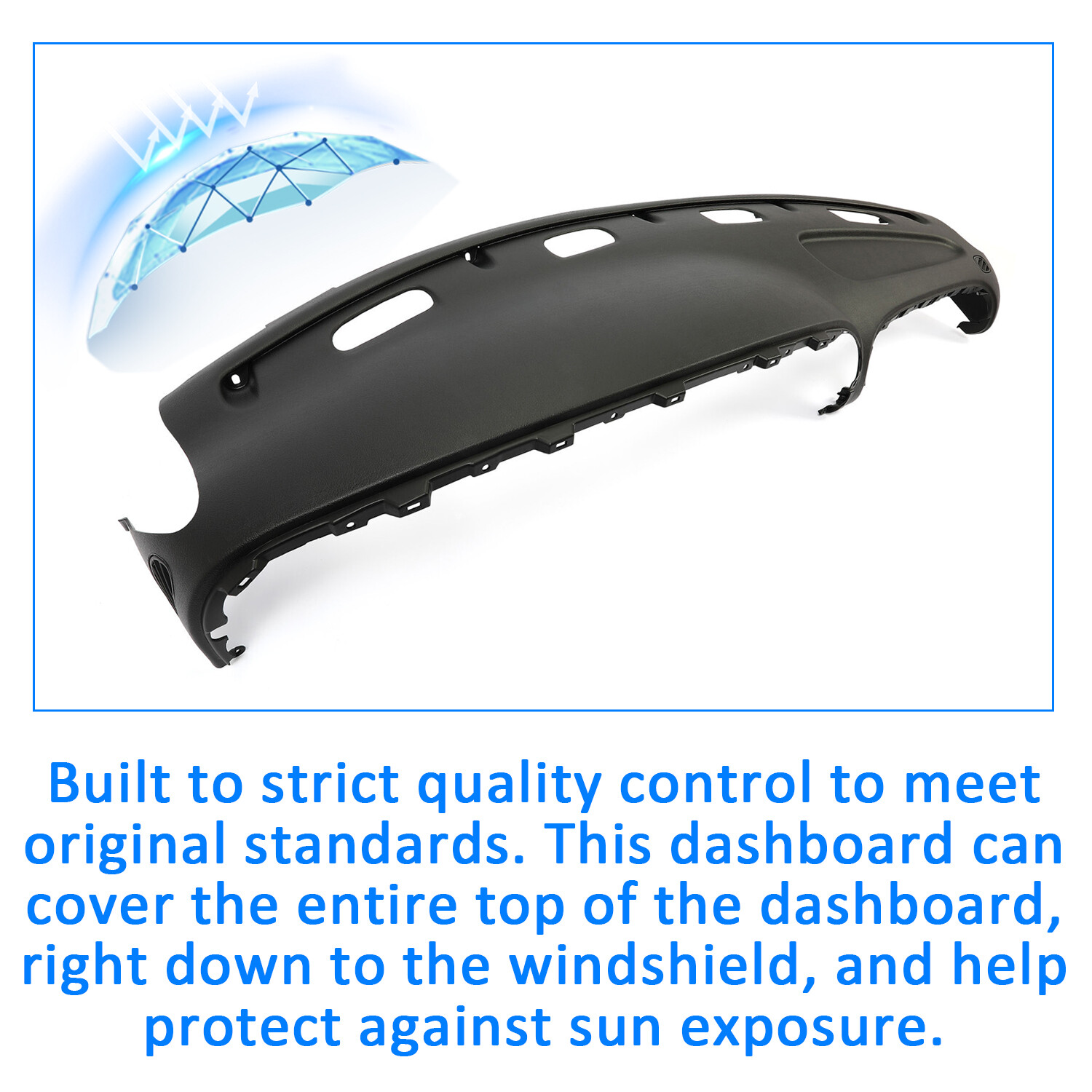 Black Dashboard Panel Dash Pad Board Cover For 1998-02 Dodge Ram 1500 2500 3500