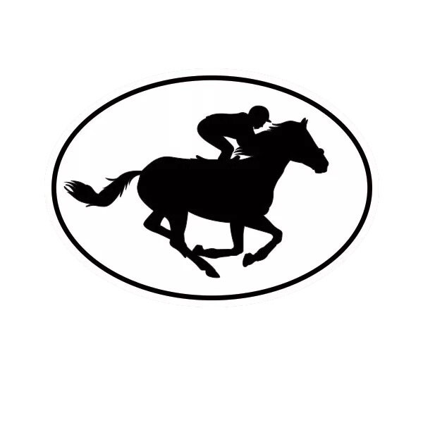 Oval Jockey Sticker Decal