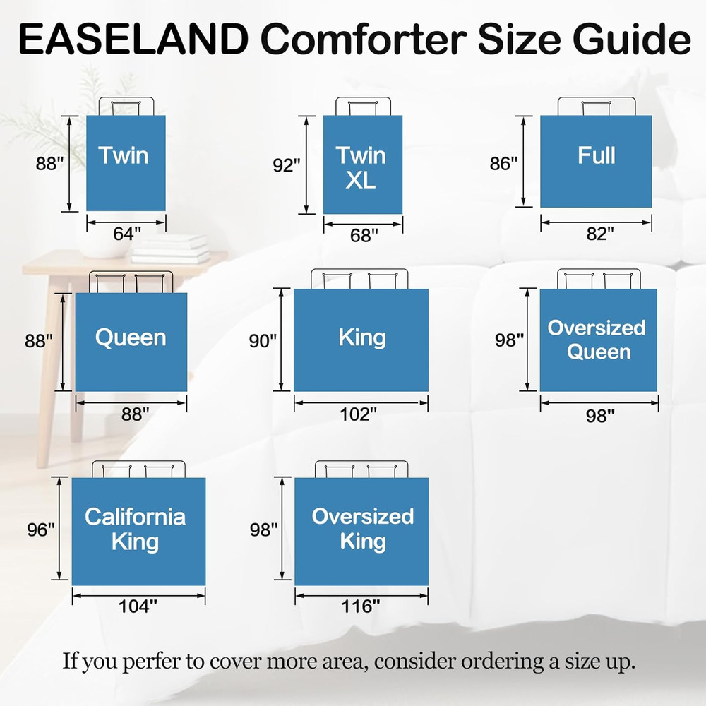 Queen Size down Alternative Comforter - Quilted Duvet Insert for All Seasons, So