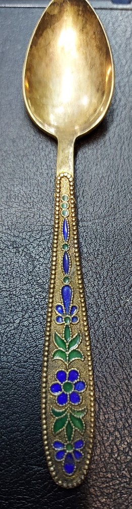 Spoon Silver Vintage Enamel Russian. 875