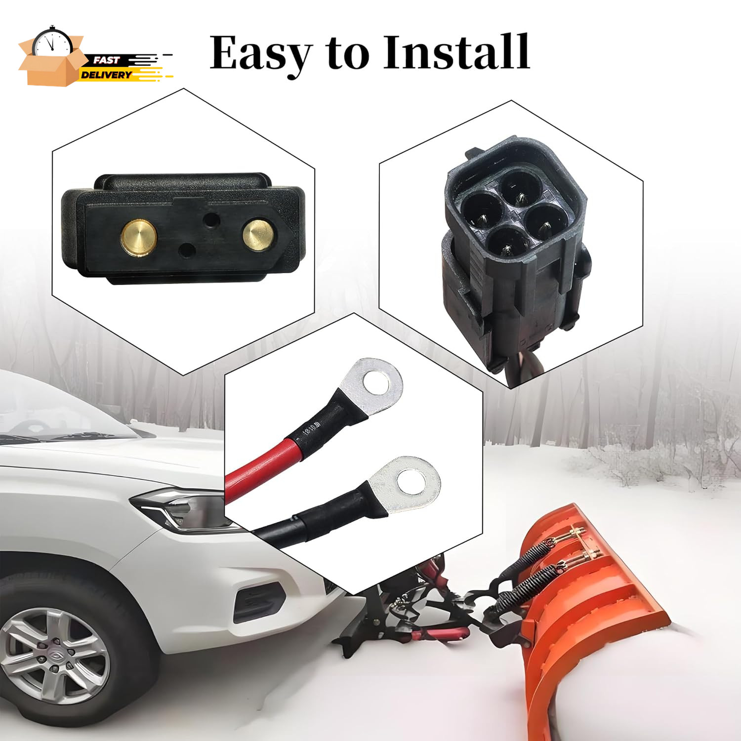 42014 42015 Truck & Plow Side Battery Cable Set for Western Snowex Fisher Blizz