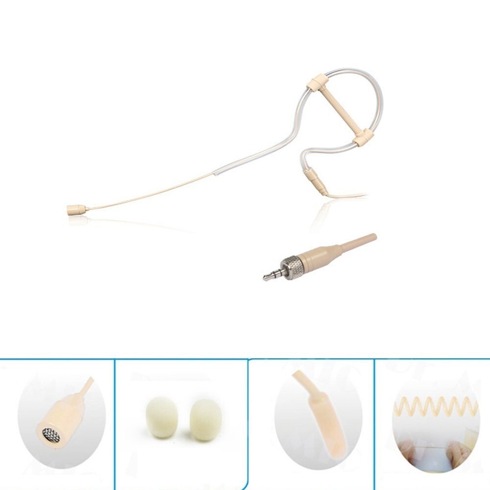 Single Earhook Headset Mic Headworn Microphone For Wireless 3.5mm-AU