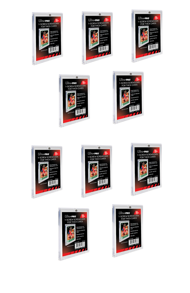 (10-Pack) Ultra Pro 1-Screw Extra Thick 100pt Screwdown Card Holders