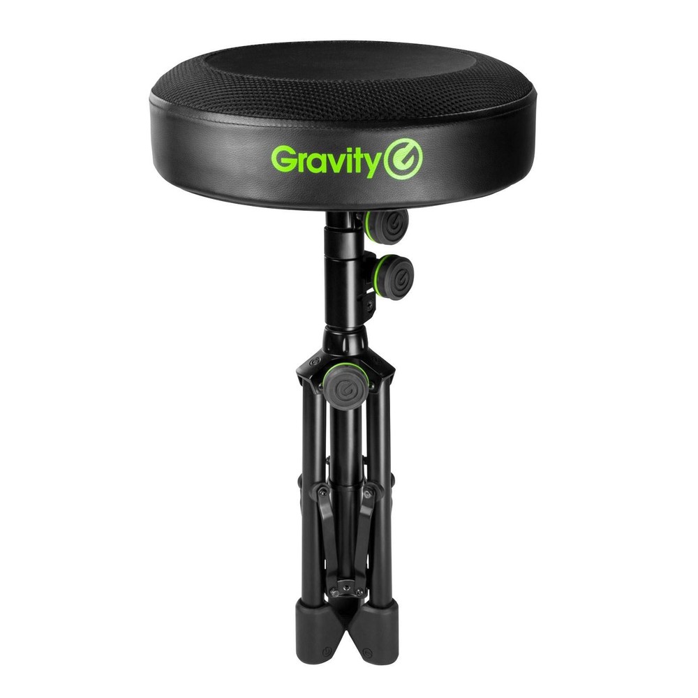 Gravity GFDSEAT1 Round Musicians Stool Foldable with Adjustable Height