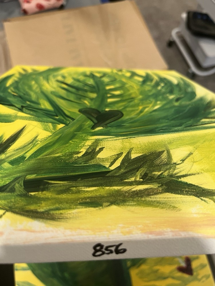 BLESSED#856 Leaf Leaves 11x14 Original Canvas Modern Expression Abstract