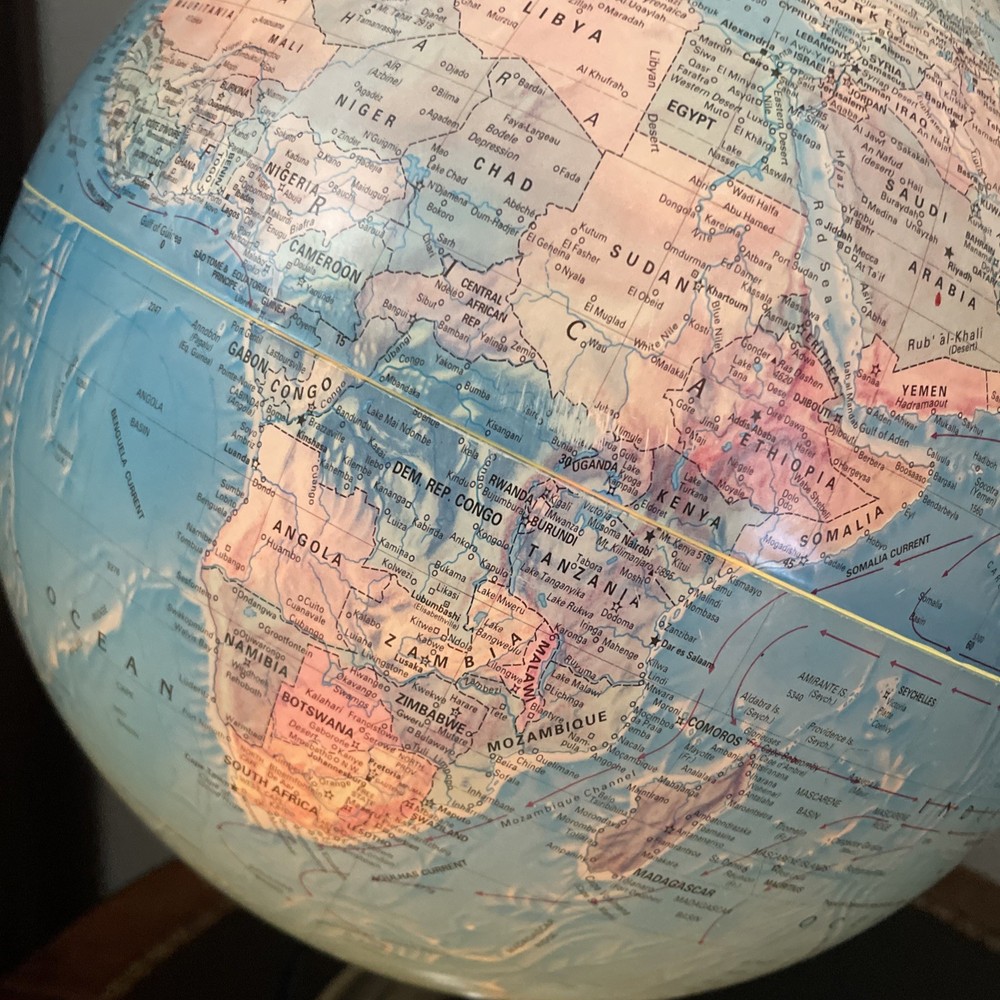 World Globe Vintage 1987 Danish Scan-Globe A/S Denmark Lighted