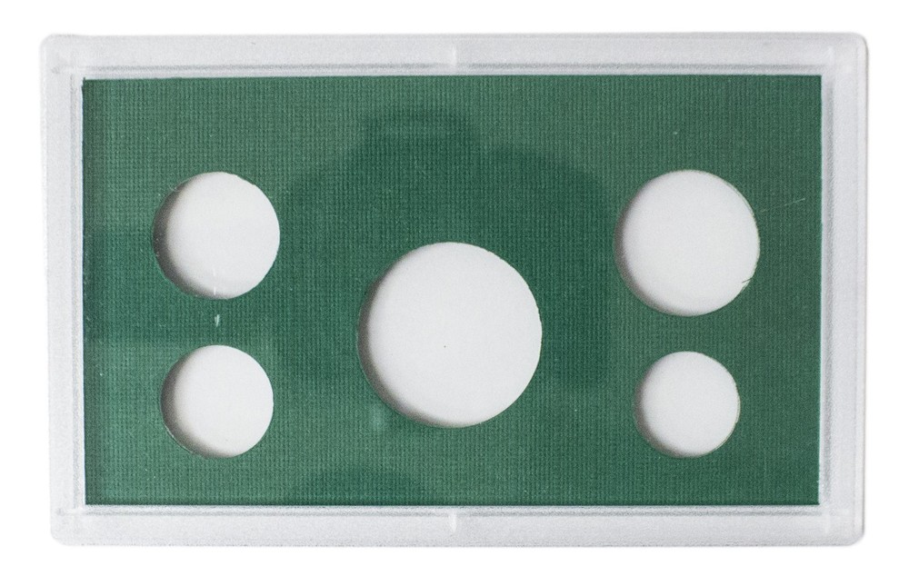 Empty Plastic Lens with Green Insert Holds 5 Coins, 10 Pack