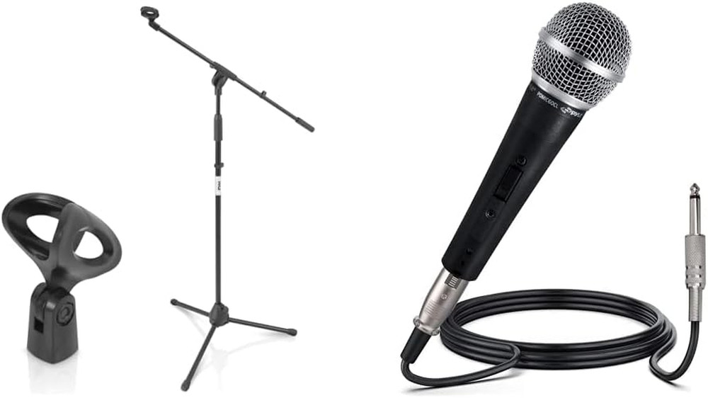 Foldable Tripod Microphone Stand with  Professional Dynamic Vocal Microphone