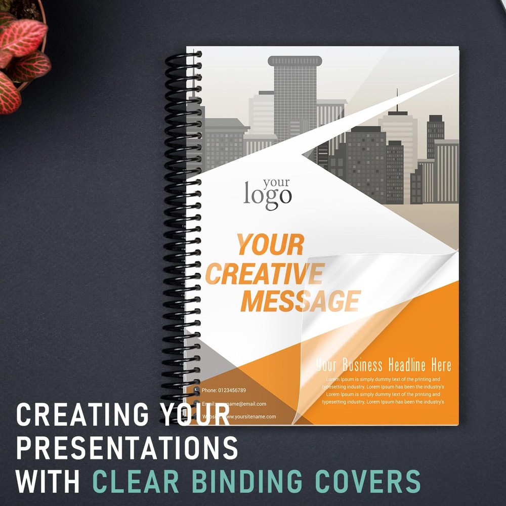 8 Mil PVC Binding Presentation Covers, COIDEA Clear Report Covers for Binding, B