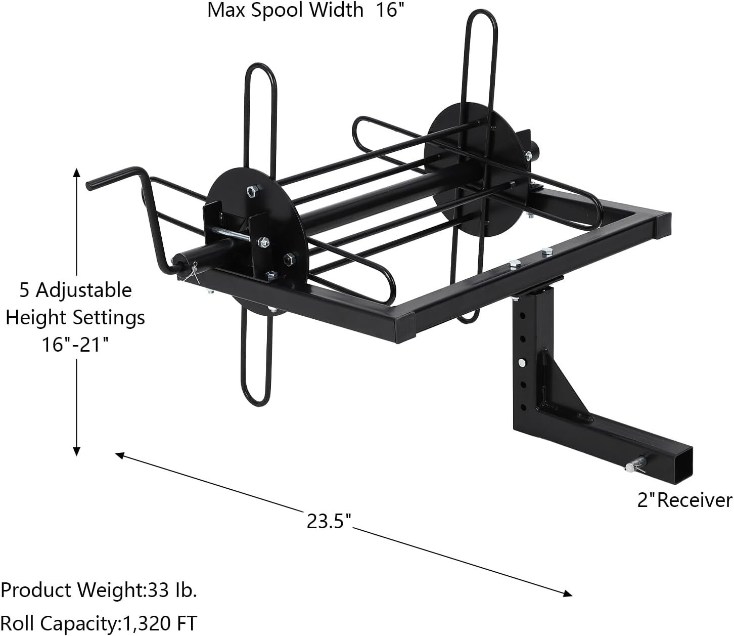Barbed Wire Unroller Wire Spreader with Bolts & 2" Receiver Hitch for Fencing US