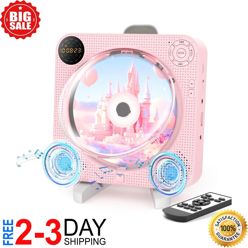 Portable CD Player with Bluetooth CD Player for Home, Rechargeable Small CD P...